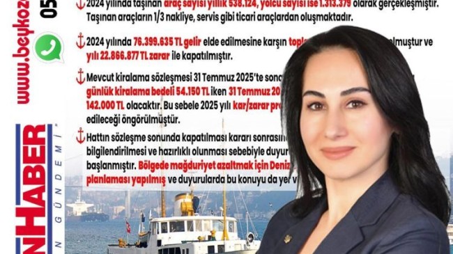 Başkanvekili GÜRZEL’den İstinye – Çubuklu Arabalı Vapur Hattı Hakkında Açıklama