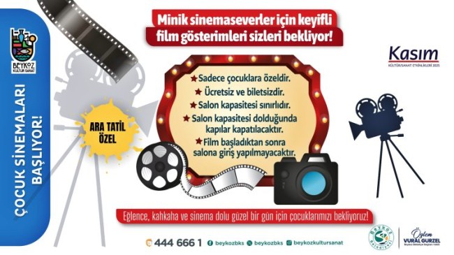Beykoz Belediyesi’nden Ara Tatilde Çocuklara Sinema Etkinlikleri